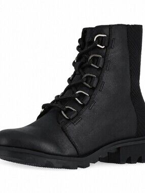 SOREL® Phoenix™ Short Lace Black Leather And Textile waterproof boot